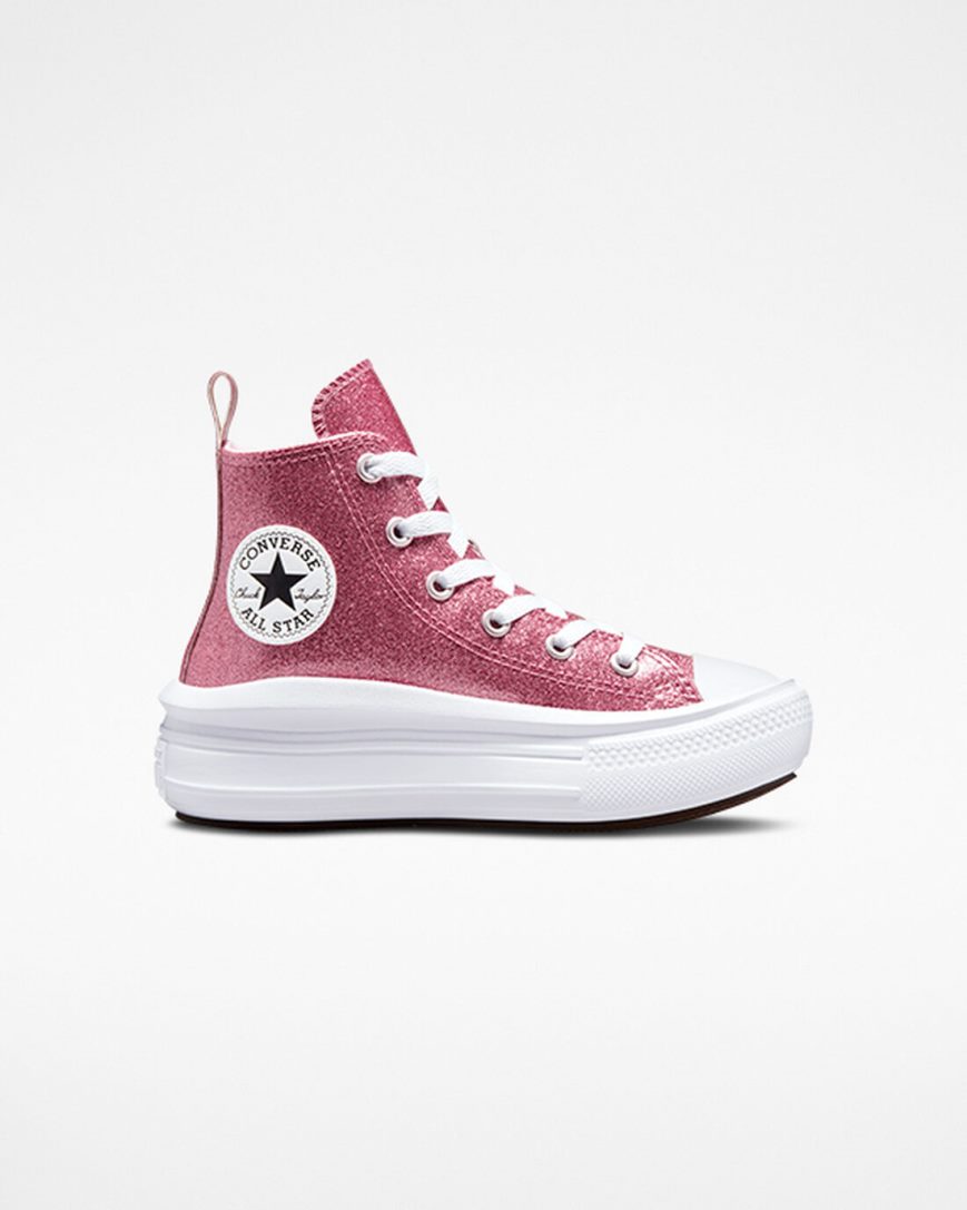 Zapatos Plataforma Converse Chuck Taylor All Star Move Glitter Altas Niña Rosas Moradas Blancas | PE 4L087P